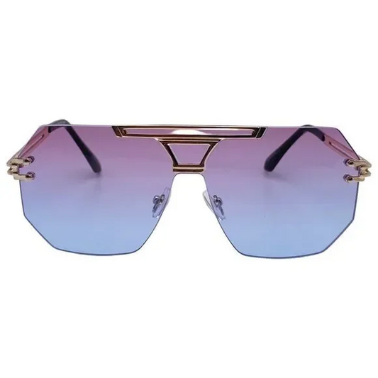 Pink/Purple Rimless Hexagon Sunglasses