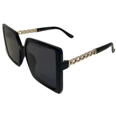 Black Ladies Sunglasses with Metal Accented Arms