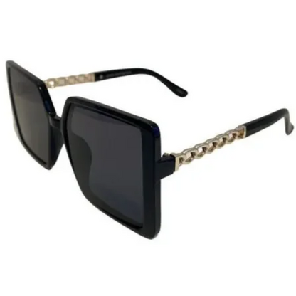 Black Ladies Sunglasses with Metal Accented Arms