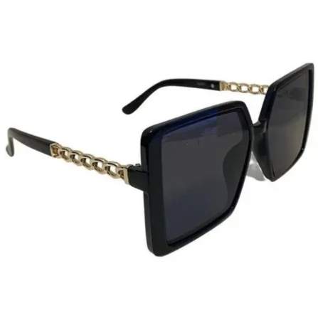 Black Ladies Sunglasses with Metal Accented Arms