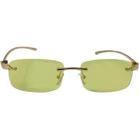 6124 | Rimless Rectangle Lens Sunglasses with Color Lenses