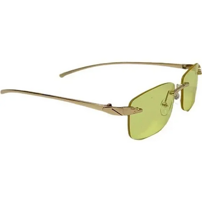 6124 | Rimless Rectangle Lens Sunglasses with Color Lenses