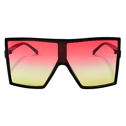 Pink/Yellow Square Oversize Sunglasses