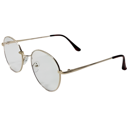 6086 | Round Blue Light Blocking Clear Lens Glasses - Non Prescription
