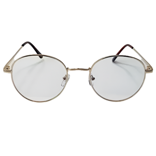 Gold Circle Blue Light Blocking Glasses