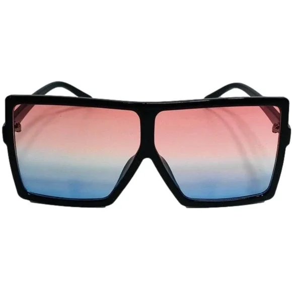 Red/Blue Large Square Sunglasses