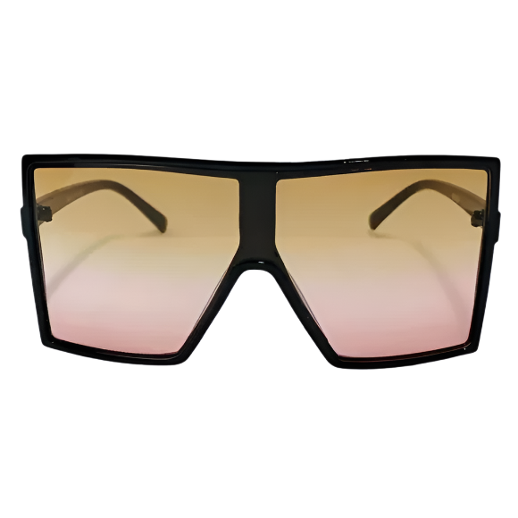 Brown/Red Square Oversize Sunglasses