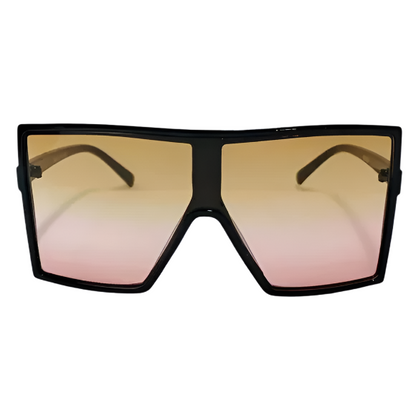 Brown/Red Square Oversize Sunglasses