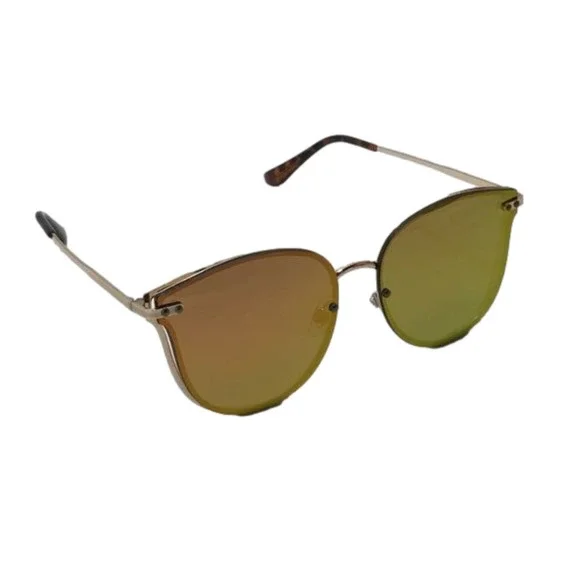 9188 (C) | Rimless Lens Mirrored Cateye Sunglasses