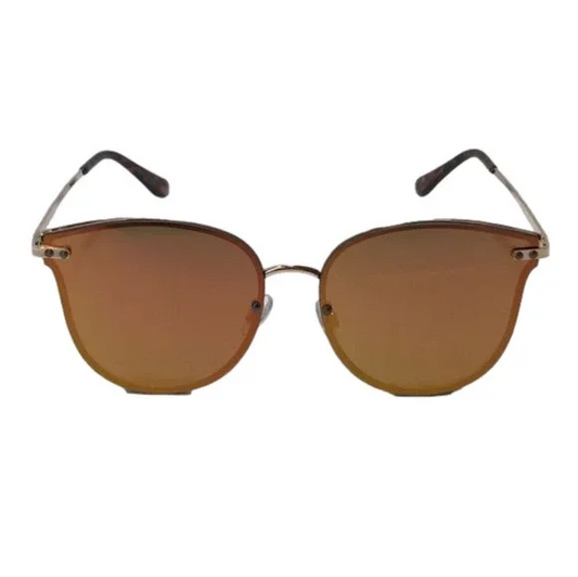 Gold Mirror Lens Cateye Sunglasses
