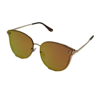 9188 (C) | Rimless Lens Mirrored Cateye Sunglasses