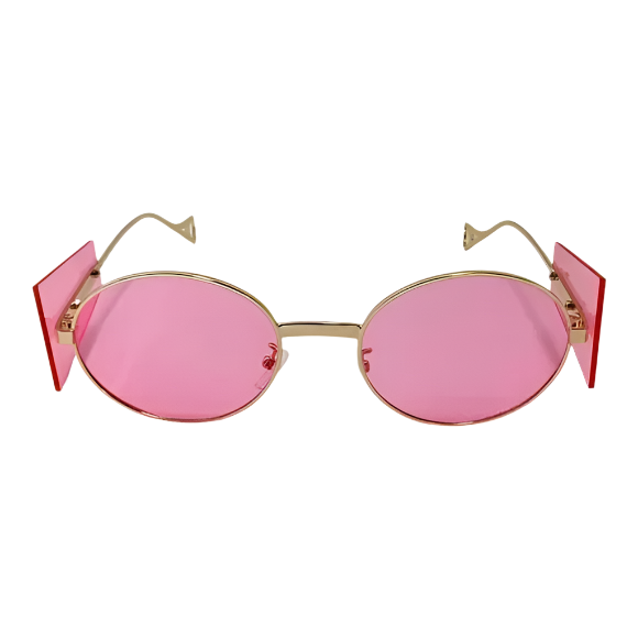 Pink Oval Lens Sunglasses with Side Blinders