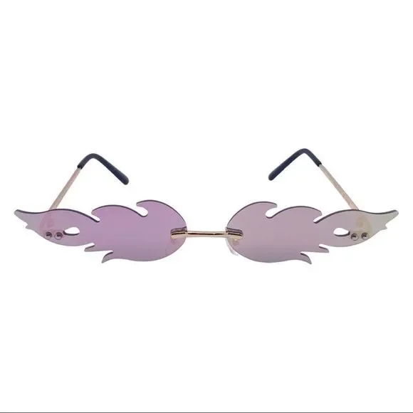 Pink Mirror Flame Novelty Sunglasses