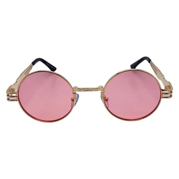 Pink Two Tone Aviator Sunglasses with Glitter Accent
