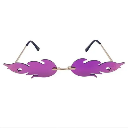 Purple Mirror Flame Novelty Sunglasses