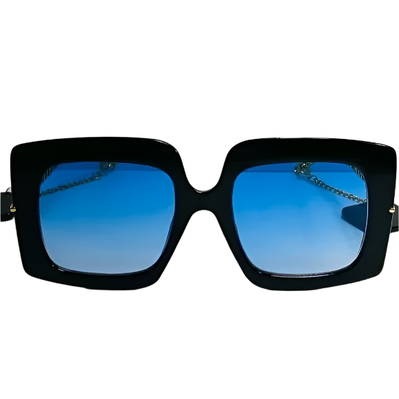 Black/Blue Lens Ladies Sunglasses