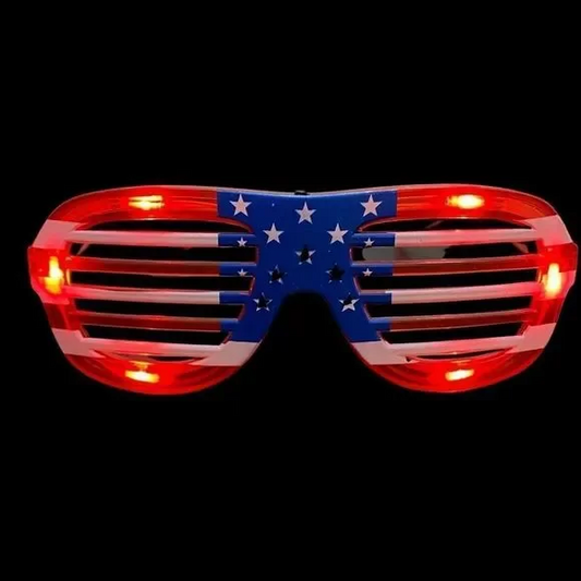Light Up American Flag Novelty Sunglasses