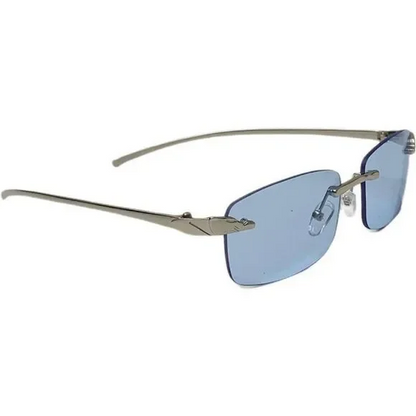 6124 | Rimless Rectangle Lens Sunglasses with Color Lenses