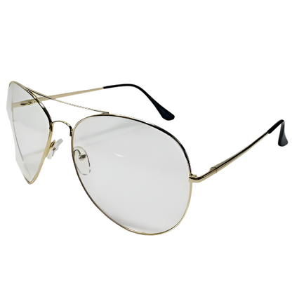 6087 | Oversize Clear Lens Aviator Glasses