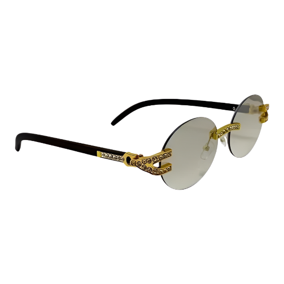 Clear Rimless Oval Sunglasses