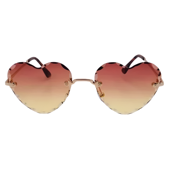 Sunset Rimless Heart Sunglasses