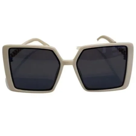 White Ladies Sunglasses with Metal Accented Arms