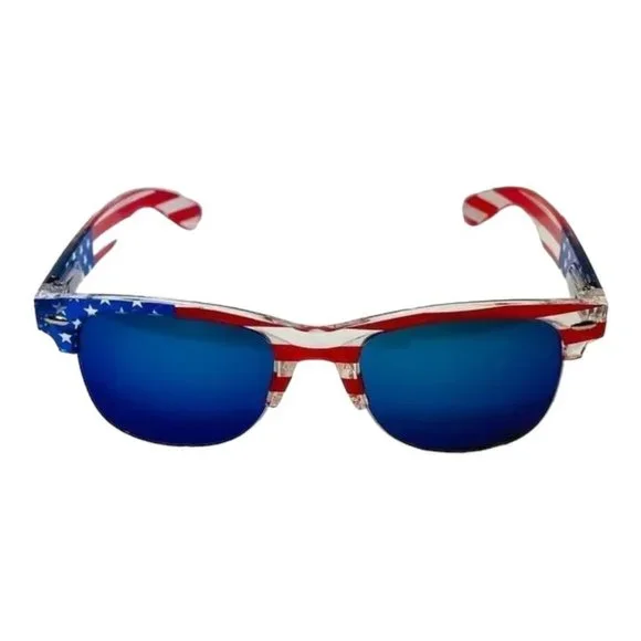 Blue Mirror Lens American Flag Sunglasses
