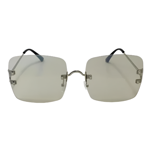 Clear Rimless Square Sunglasses