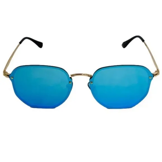 6069 | Mirrored Lens Hexagon Sunglasses