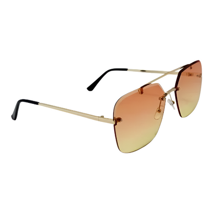 Sunset Two Tone Square Rimless Sunglasses