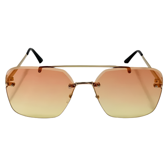Sunset Two Tone Square Rimless Sunglasses