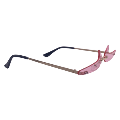 (C) 6170 | Backward Checkmark Novelty Rimless Sunglasses