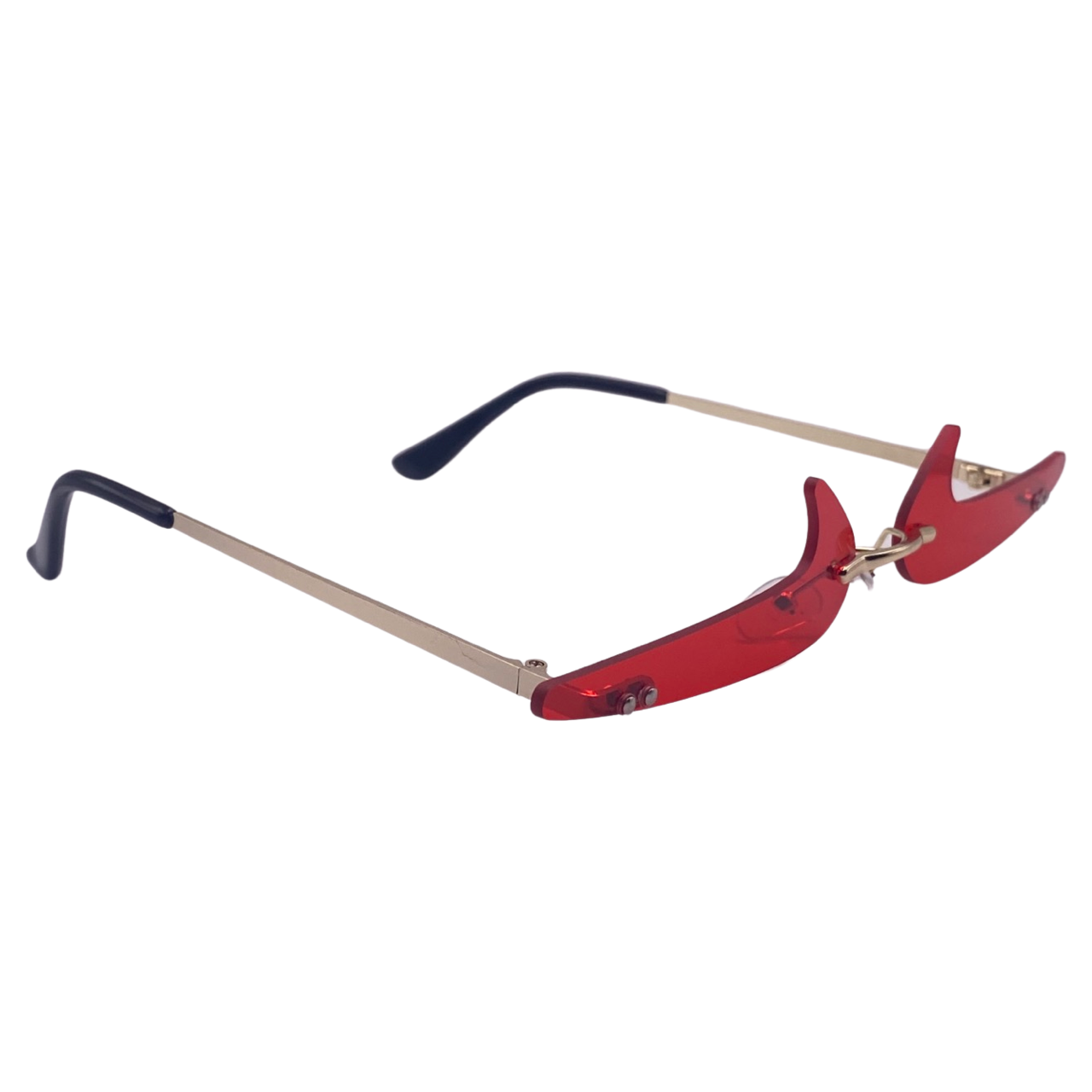 (C) 6170 | Backward Checkmark Novelty Rimless Sunglasses