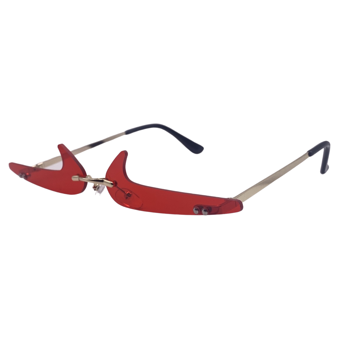 (C) 6170 | Backward Checkmark Novelty Rimless Sunglasses