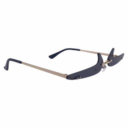 (C) 6170 | Backward Checkmark Novelty Rimless Sunglasses