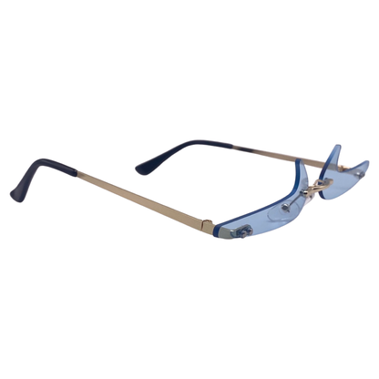 (C) 6170 | Backward Checkmark Novelty Rimless Sunglasses