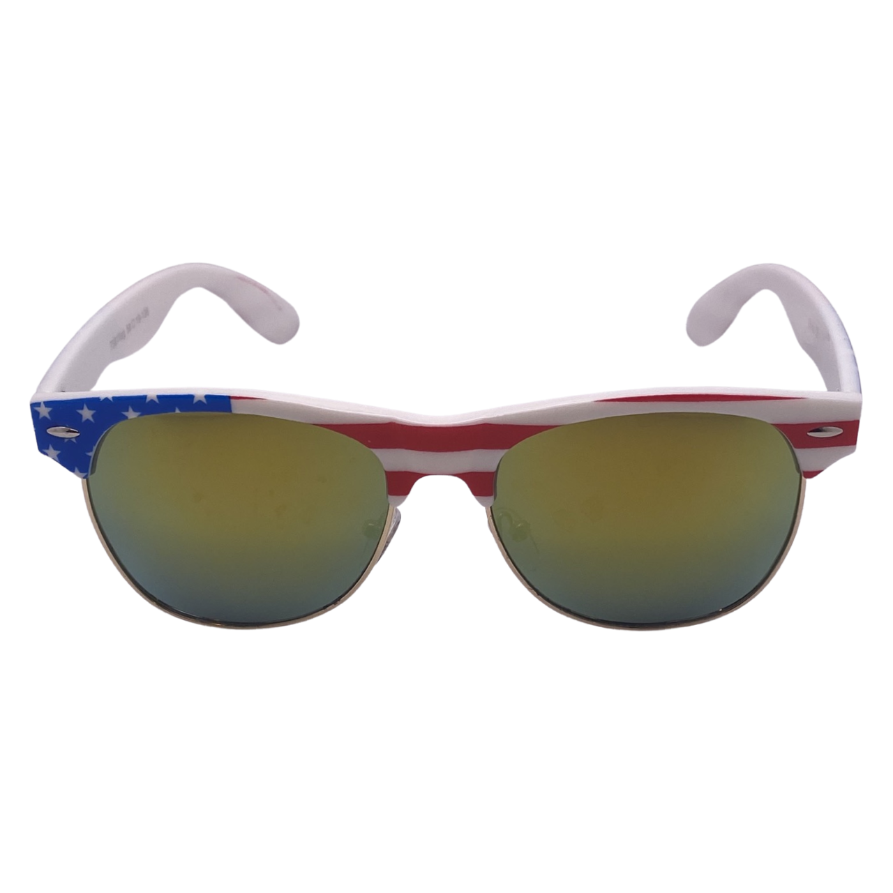Gold Mirror American Flag Browline Sunglasses